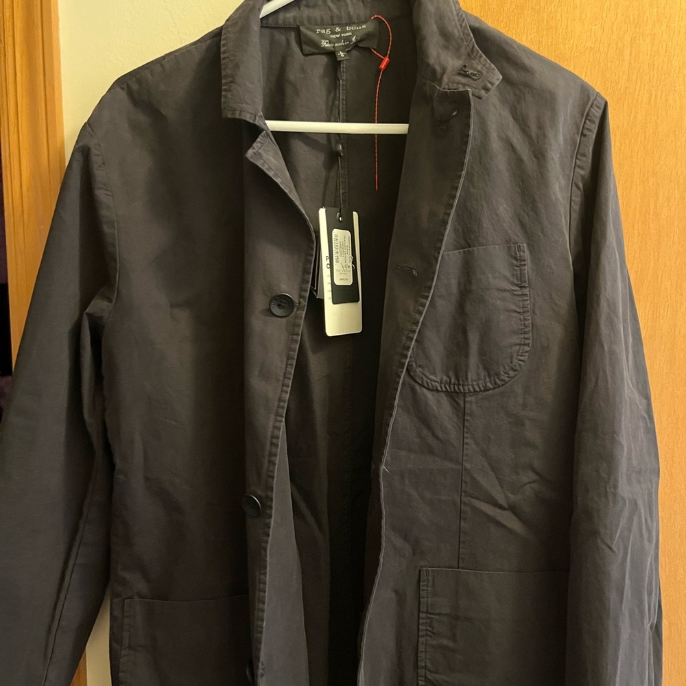 RAG & BOND NYC - BLACK PEACHED COTTON PROSPECT CARDIGAN MED/LRG